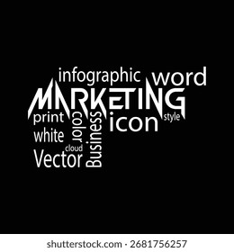 Word Cloud con diseño de fondo de marketing.