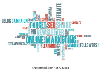 Word Cloud - Online Marketing.                           