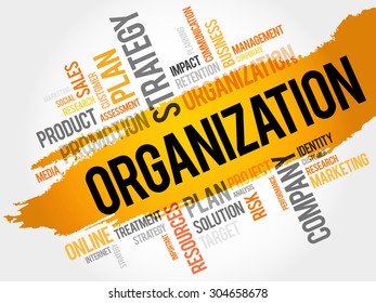 Word Cloud with Organization related tags, business concept