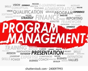 Word cloud of Program Management related items, vector background