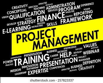 Word cloud of Project Management related items, business concept