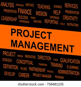 Word cloud of Project Management related items. Business concept. 