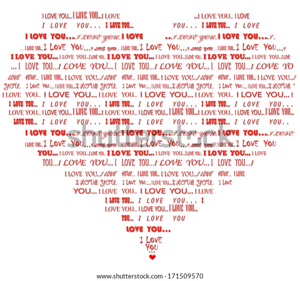 Word Cloud Red Love You Message Stock Vector Royalty Free 171509570