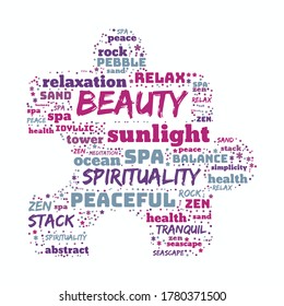 Word cloud related to beauty and spirituality