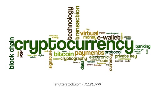 Word Cloud Related Bitcoin Cryptocurrency Virtual Stock Vector (Royalty ...