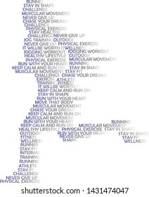 Word cloud of running man with spead