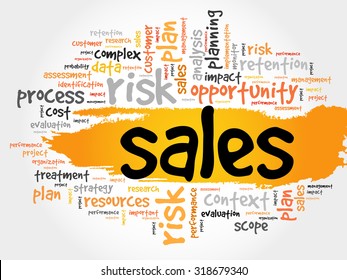Word Cloud with Sales related tags, business concept