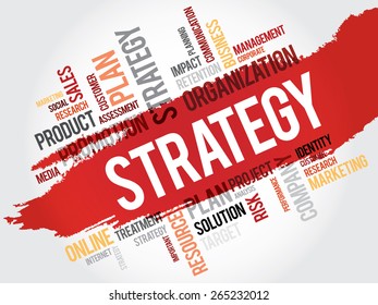 Word Cloud with Strategy related tags, business concept