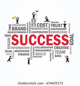 Word cloud with success concept. Vector illustration.