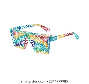 Word cloud sunglasses concept, free vector
