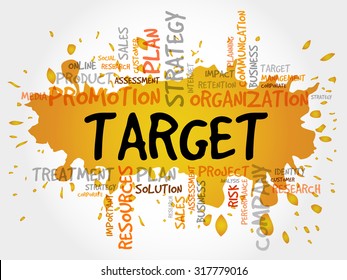 Word Cloud with Target related tags, business concept