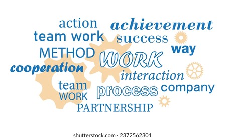 word cloud. Teamwork and success. Vector illustration