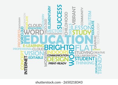 Word Cloud Template Design auf weißem Hintergrund .Bildungskonzept.