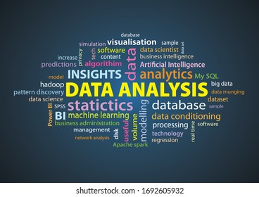 Word Cloud Words Related Data Analysis Stock Vector (Royalty Free ...