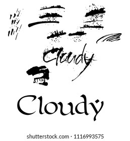 Word Cloudy. Hand lettering and illustration how elements design handwritten black ink than tracing.