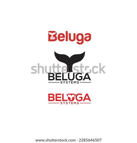 word combine logo. Whale, shark, fish tale vector icon. Fin of the fish illustration.