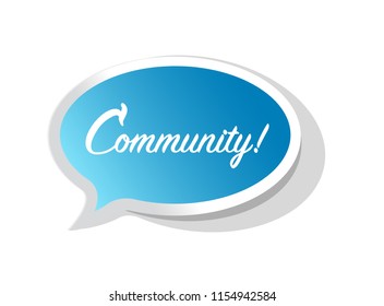 Word communication inside a blue speech bubble message illustration over a white background