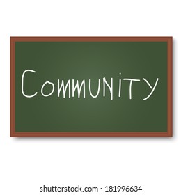The word Community written on a blackboard 