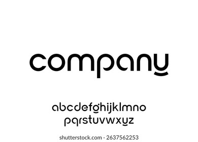 word of company. modern minimalist clean alphabet font. lowercase bold and  round typography vector illustration design