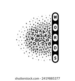 word concept on white background. messy and confused letters and word concept. lettering concept for business, school and education world