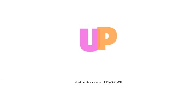 Up word concept. "Up" on white background. Use for cover, banner, blog. 