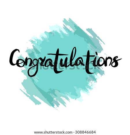 word congratulations on grunge background hand stock vector royalty