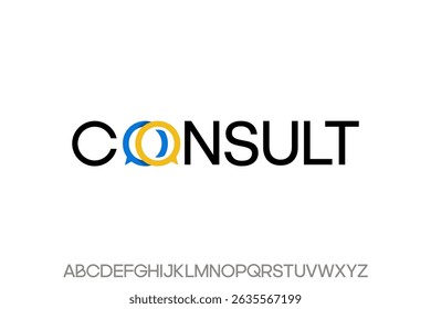 word consult. modern Minimal elegant font alphabet graphic vector illustrations