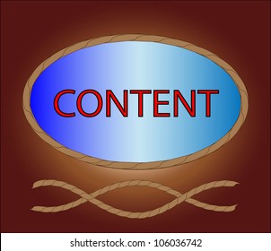 The word CONTENT in rope decorated board.