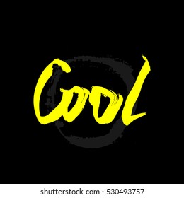 Word "Cool" made with ink. Modern calligraphy style