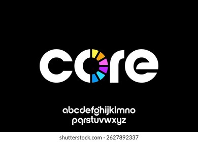 word of core . modern minimalist clean alphabet font. lowercase bold typography vector illustration design