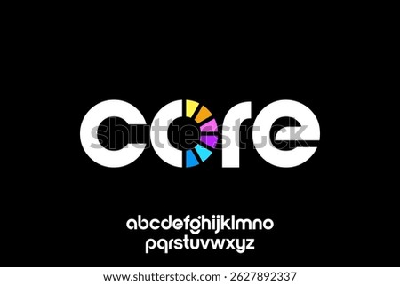 word of core . modern minimalist clean alphabet font. lowercase bold typography vector illustration design