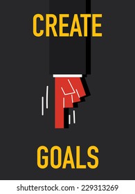 Word CREATE GOALS vector illustration