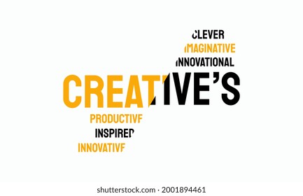 word of Creative typography, creative typography text word art vector marketing illustration