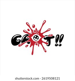The word crot is decorated with one eye. It can be used as a graphic design, sticker