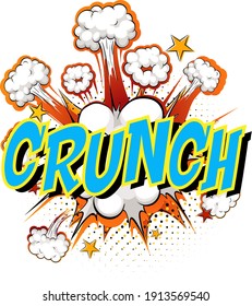 Word Crunch on comic cloud explosion background illustration