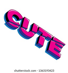 Word Cute 3d Stock Vector (Royalty Free) 1363193423 | Shutterstock