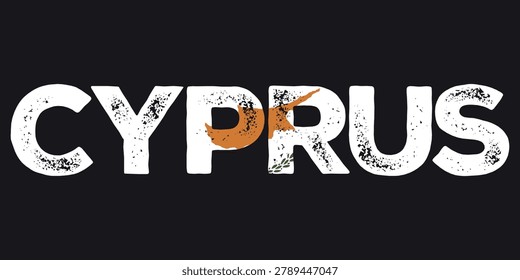 The word Cyprus, Lettering, 1 October 1960, Olives, Copper Color, Bold Fonts, Cyprus, Flag, Cypriot,