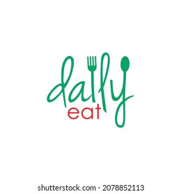 the word daily eat logo vector template