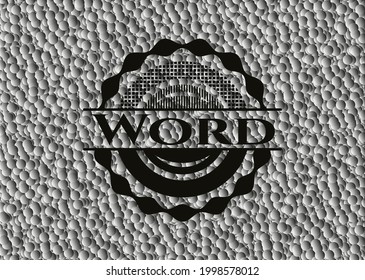 Word dark badge with grey bubbles background. Vector Illustration. Detailed. 