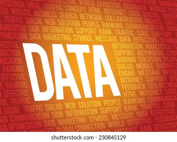 Word Data, related keywords vector concept, it background, presentation