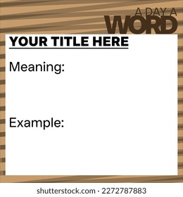 word of the day templet 