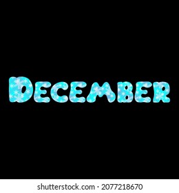 word december made from snowflakes, vector illustration