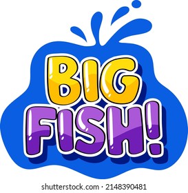 Diseño de palabras para la ilustración de peces grandes