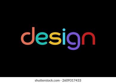 word of design colorfull . modern minimalist clean alphabet font. lowercase bold typography vector illustration design