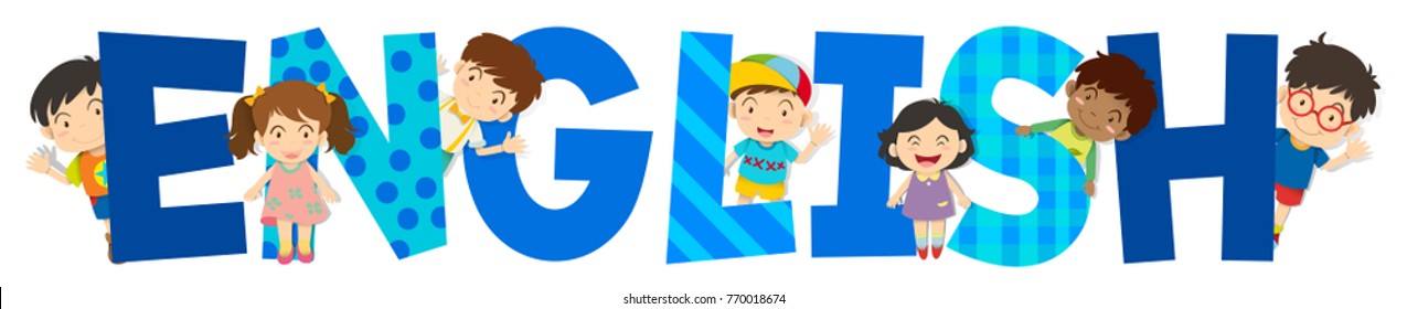 Word Design English Happy Kids Background Stock Vector (royalty Free 