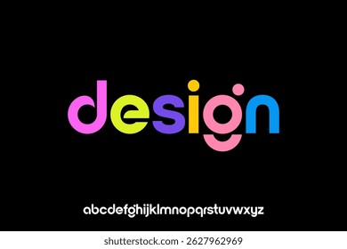 word of design . modern minimalist clean alphabet font. lowercase bold typography vector illustration design