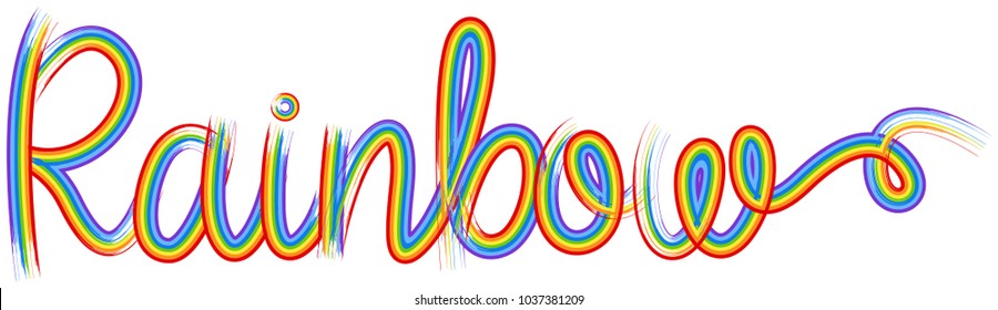 Word-Design für Regenbogengrafik