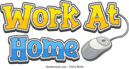 Diseño de Word para trabajar en casa en ilustración de fondo blanco
