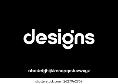 word of designs . modern minimalist clean alphabet font. lowercase bold typography vector illustration design