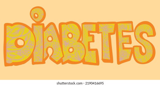 La palabra "diabetes", adecuada para ser utilizada como signo de advertencia, recurso gráfico para temas de salud.